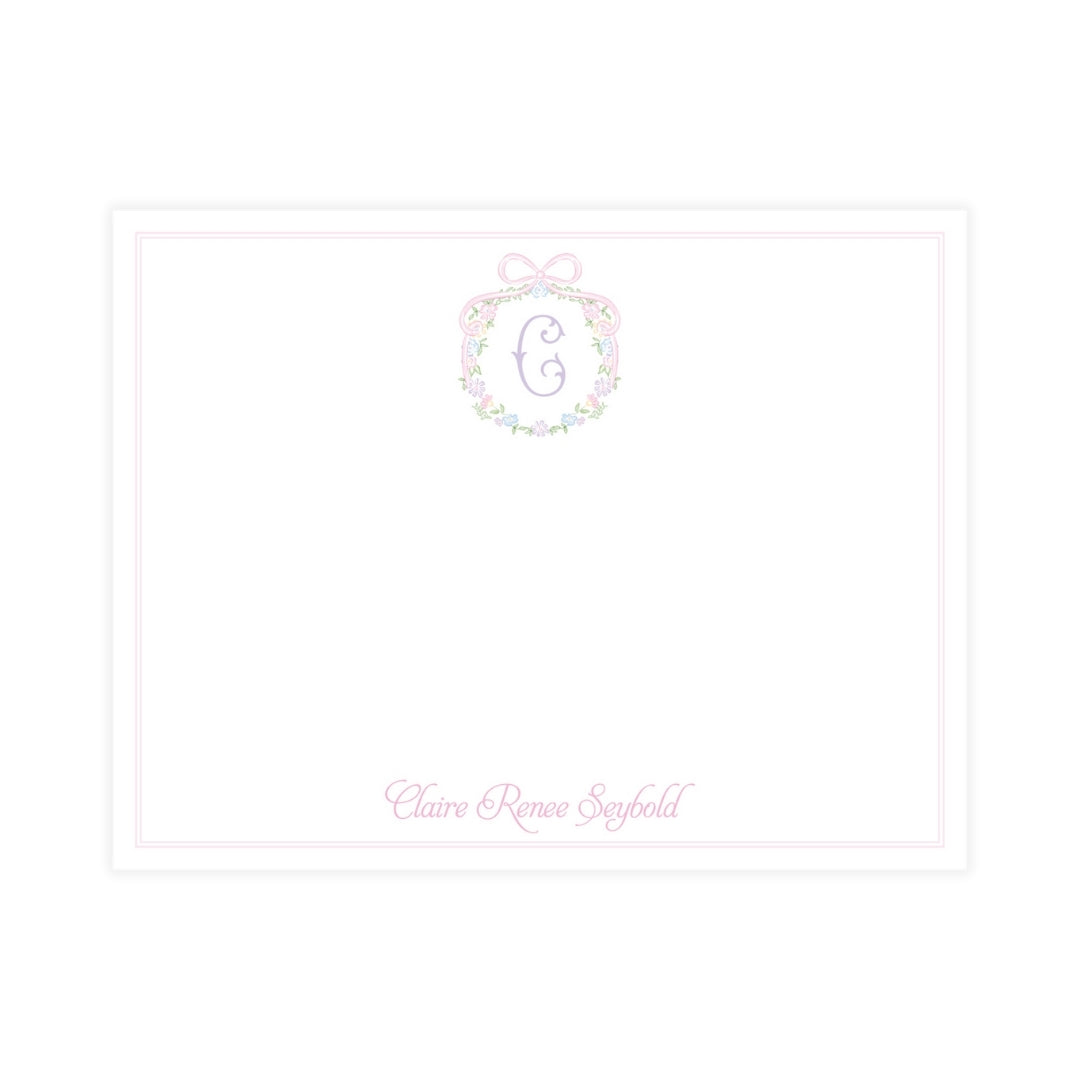 Ditsy Pastel Floral Wreath Notecard
