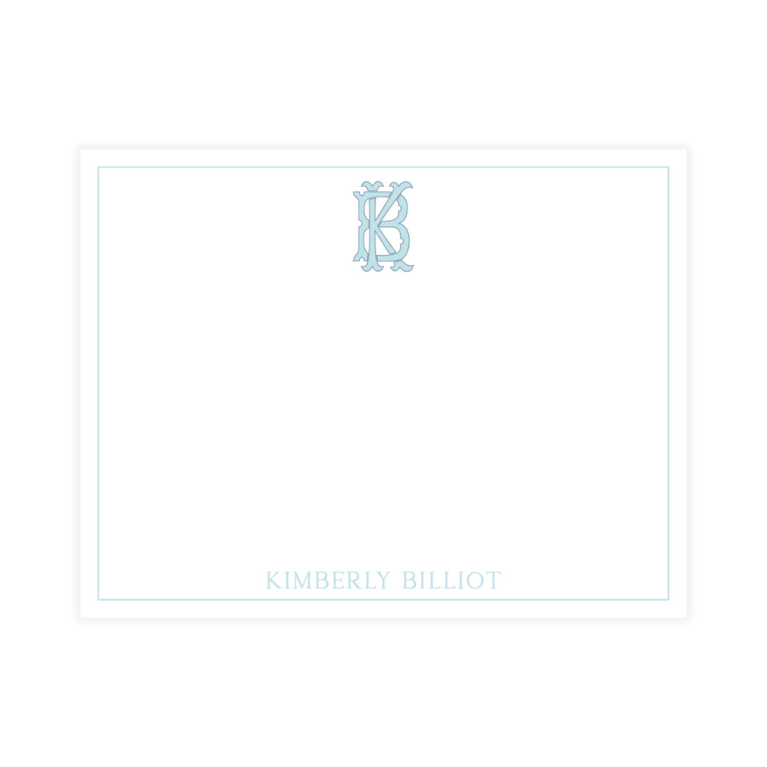 Chic Monogram Outlined Notecard