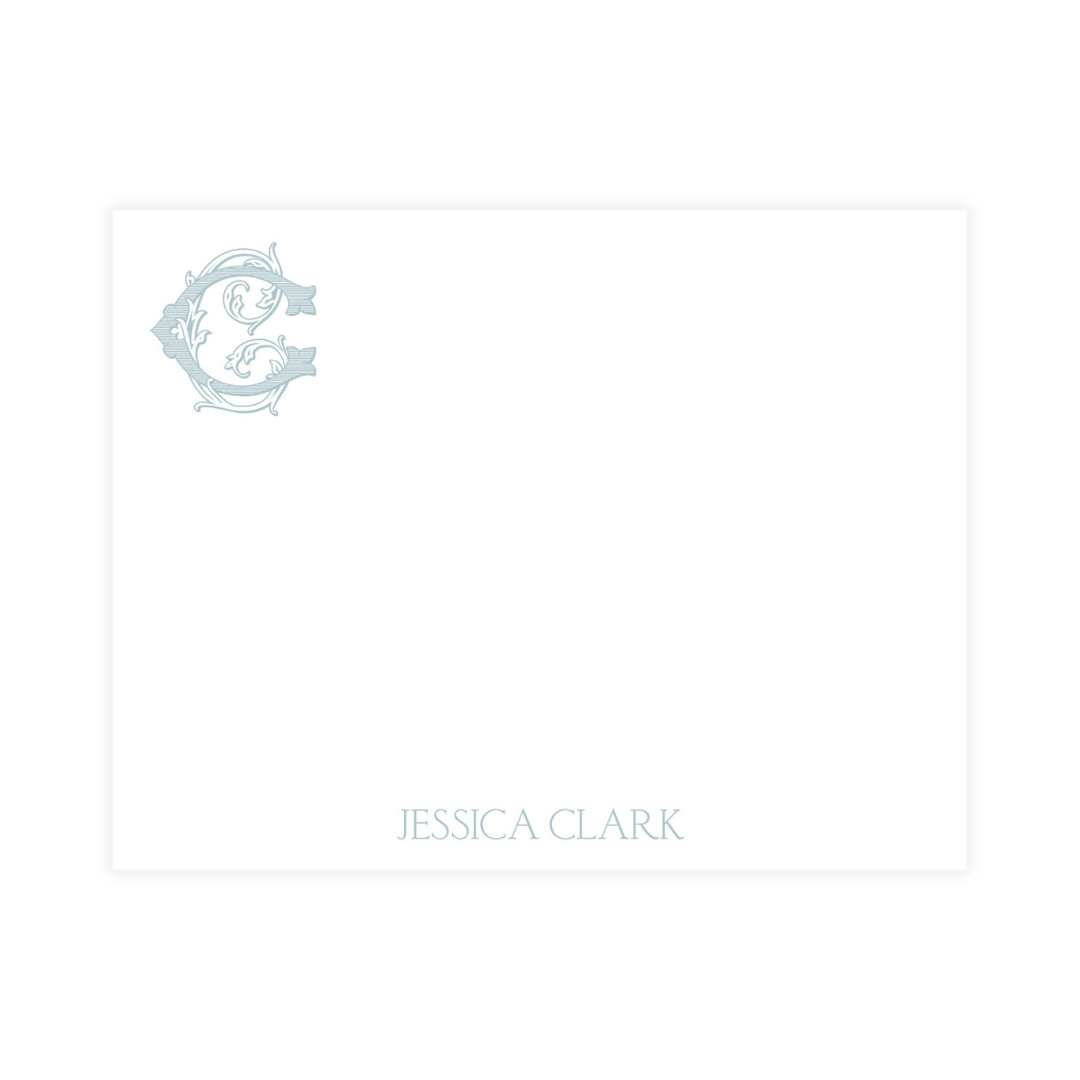 Vintage Vine Monogram with Vines Notecard