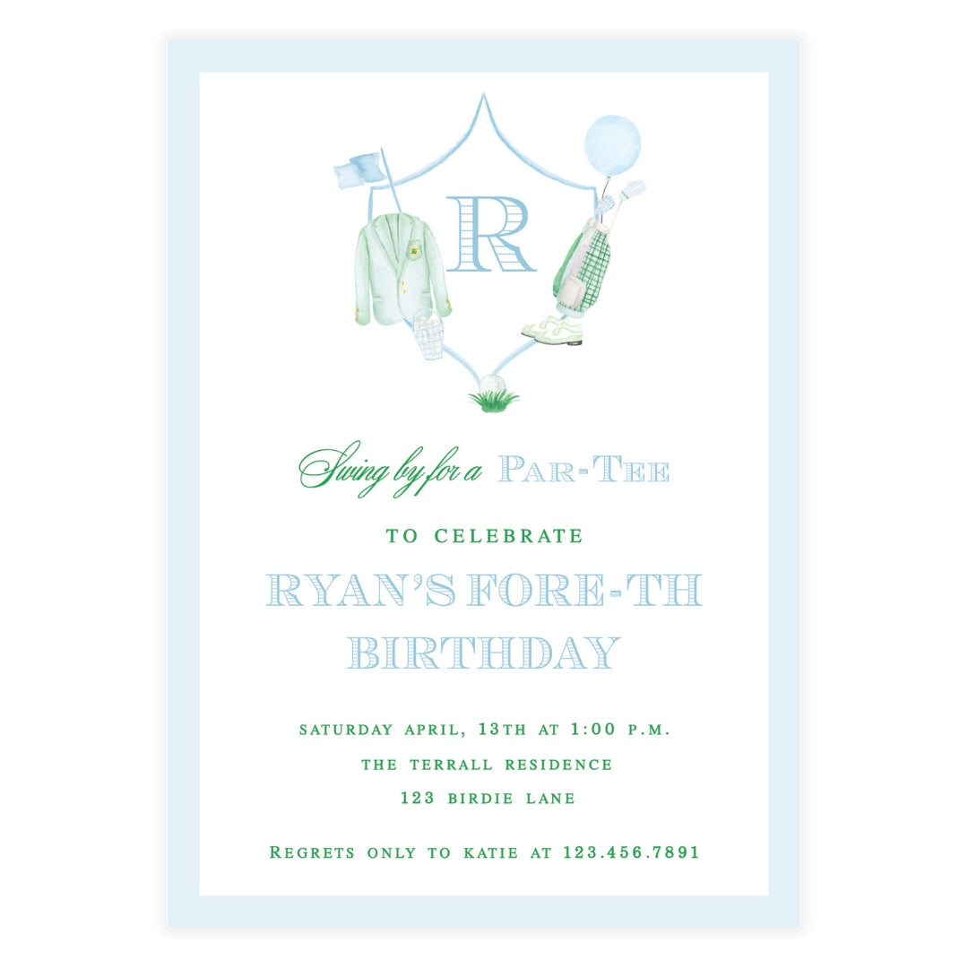 Masters Blue Crest Invitation