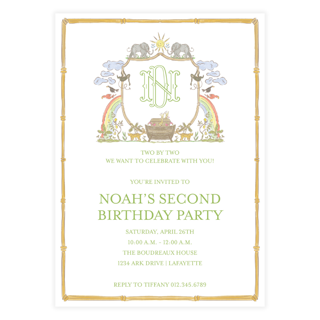 Noah's Ark Crest Invitation