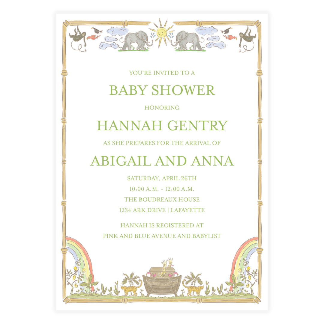 Noah's Ark Invitation