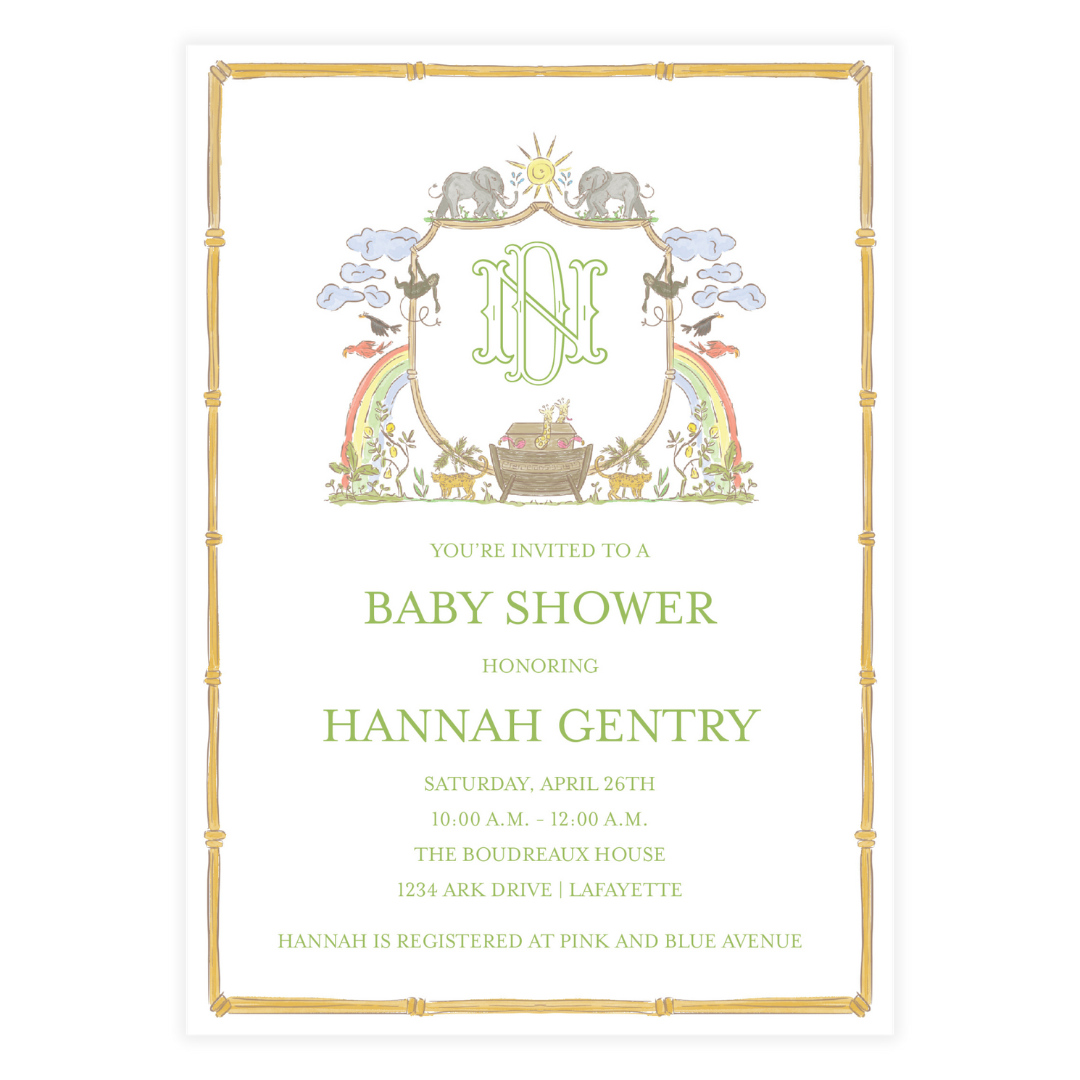 Noah's Ark Crest Invitation