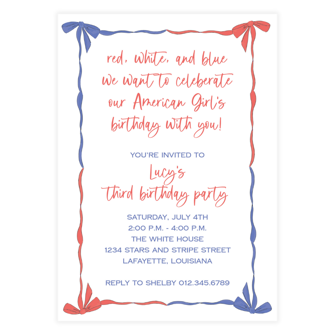 Americana Bow Invitation