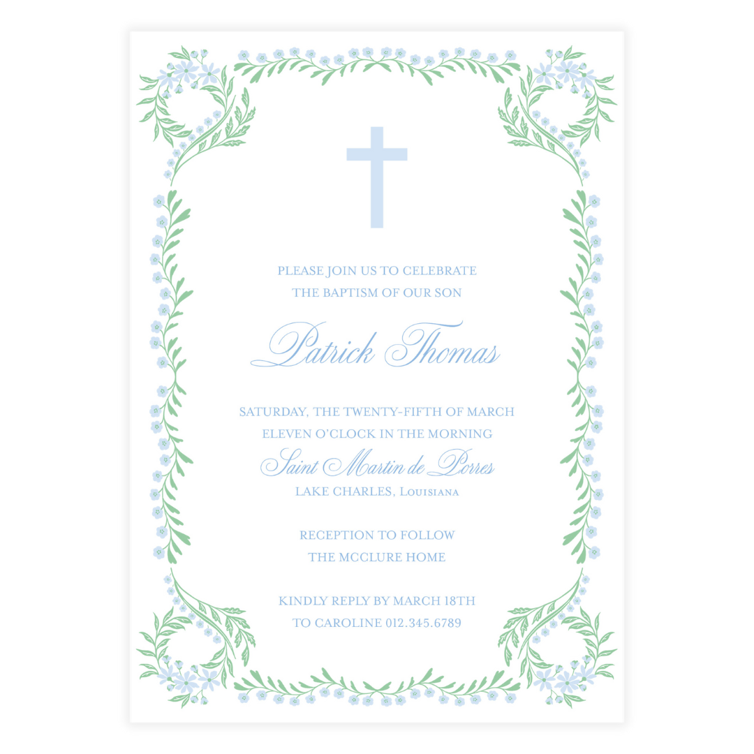 Chinoiserie Blue Block Invitation