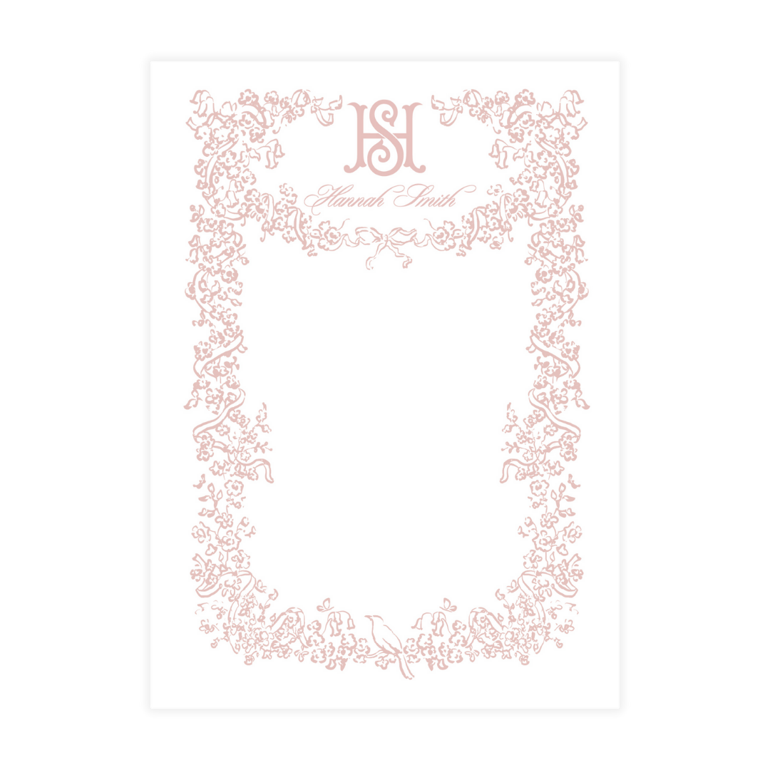 Pink Dainty Florals Frame Notepad