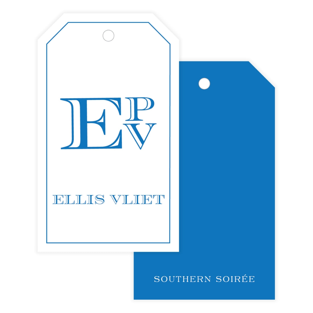 Engraved Stacked Monogram Gift Tag
