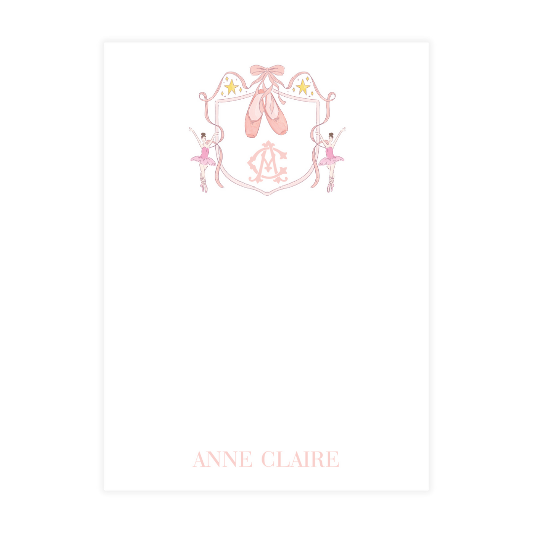 Ballerina Crest Monogram Notepad