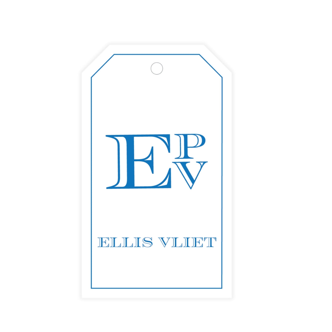 Engraved Stacked Monogram Gift Tag