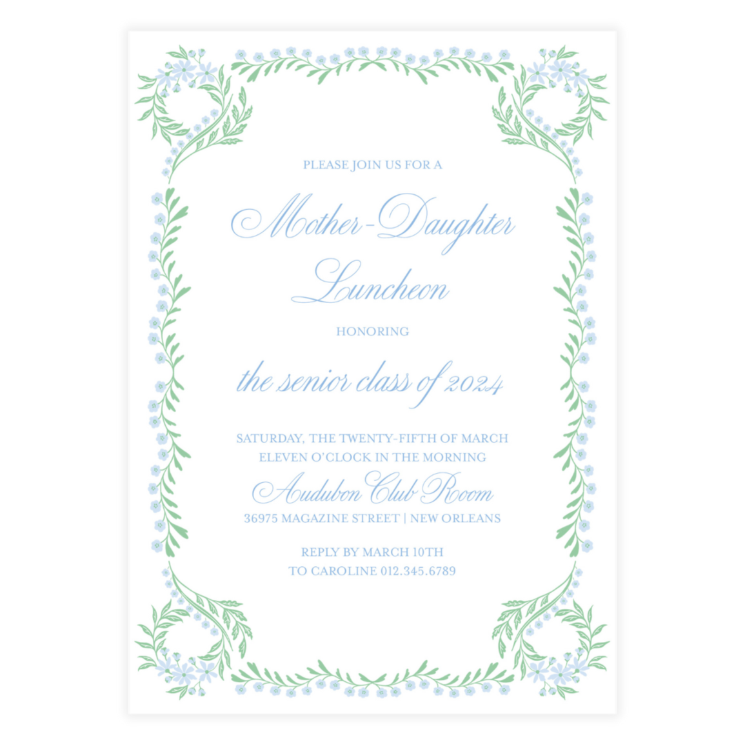 Chinoiserie Blue Block Invitation