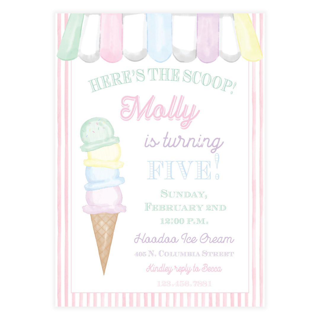 Ice Cream Party Invitation
