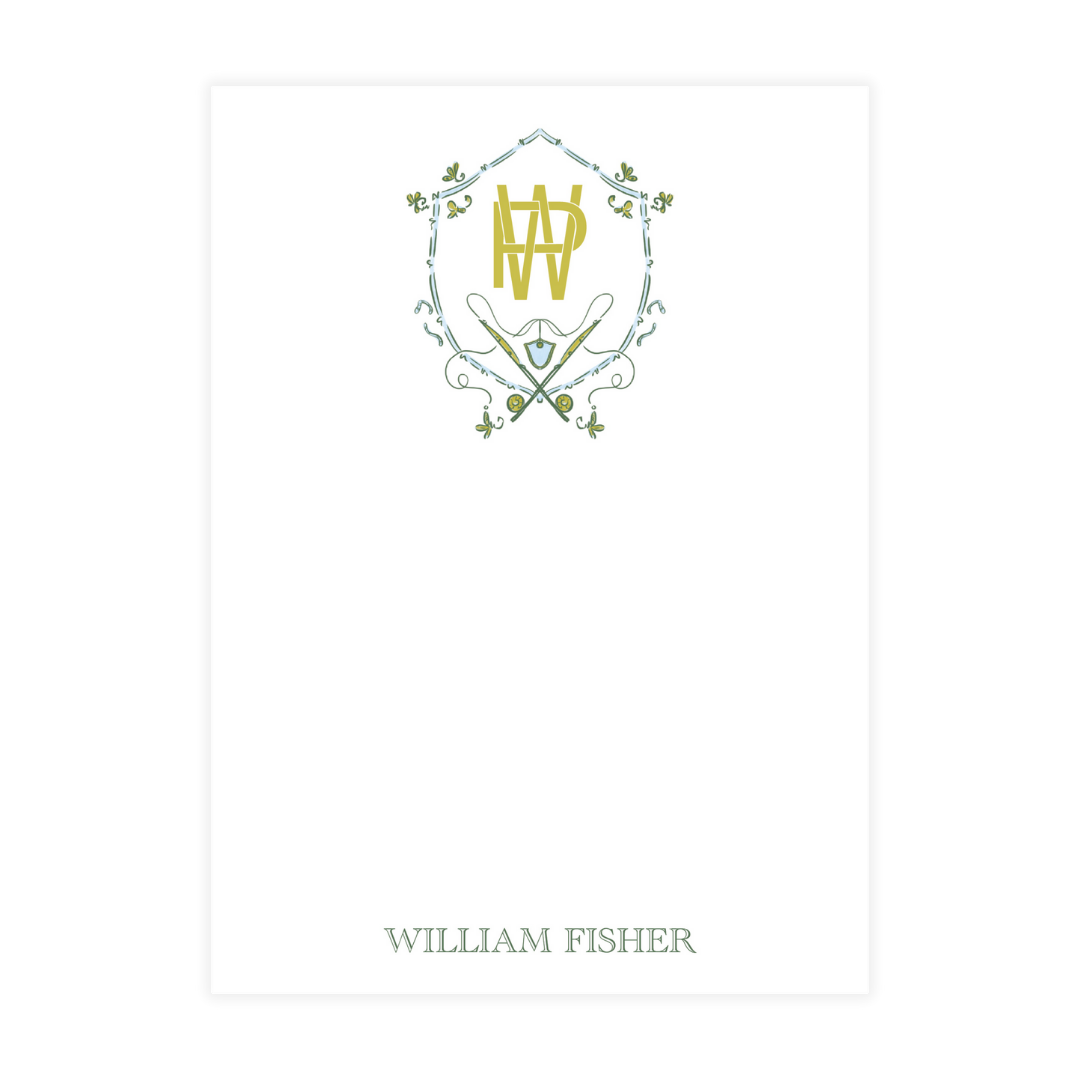 Fly Fishing Monogram Crest Notepad