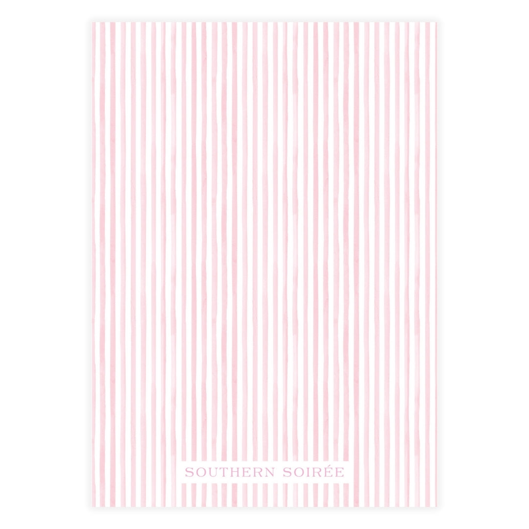 One Little Candle, One Little Cake Pink Striped Invitation