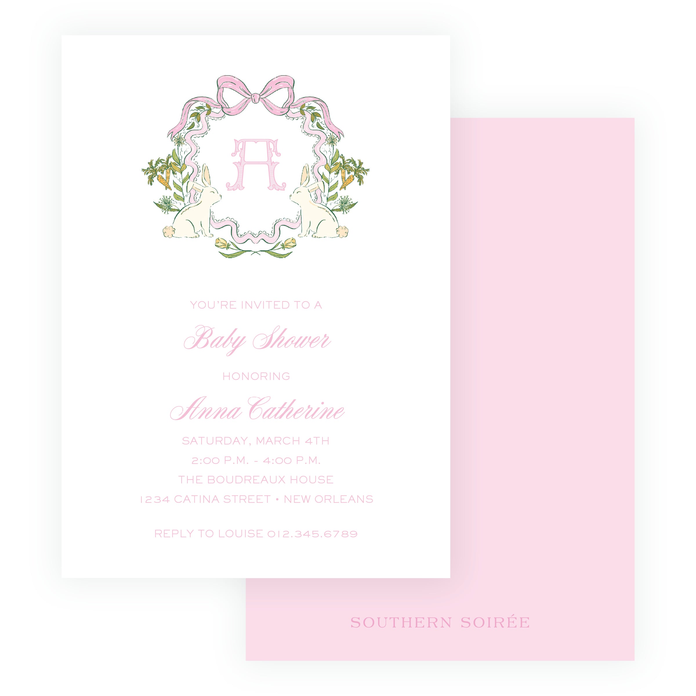Some Bunny Pink Crest Invitation
