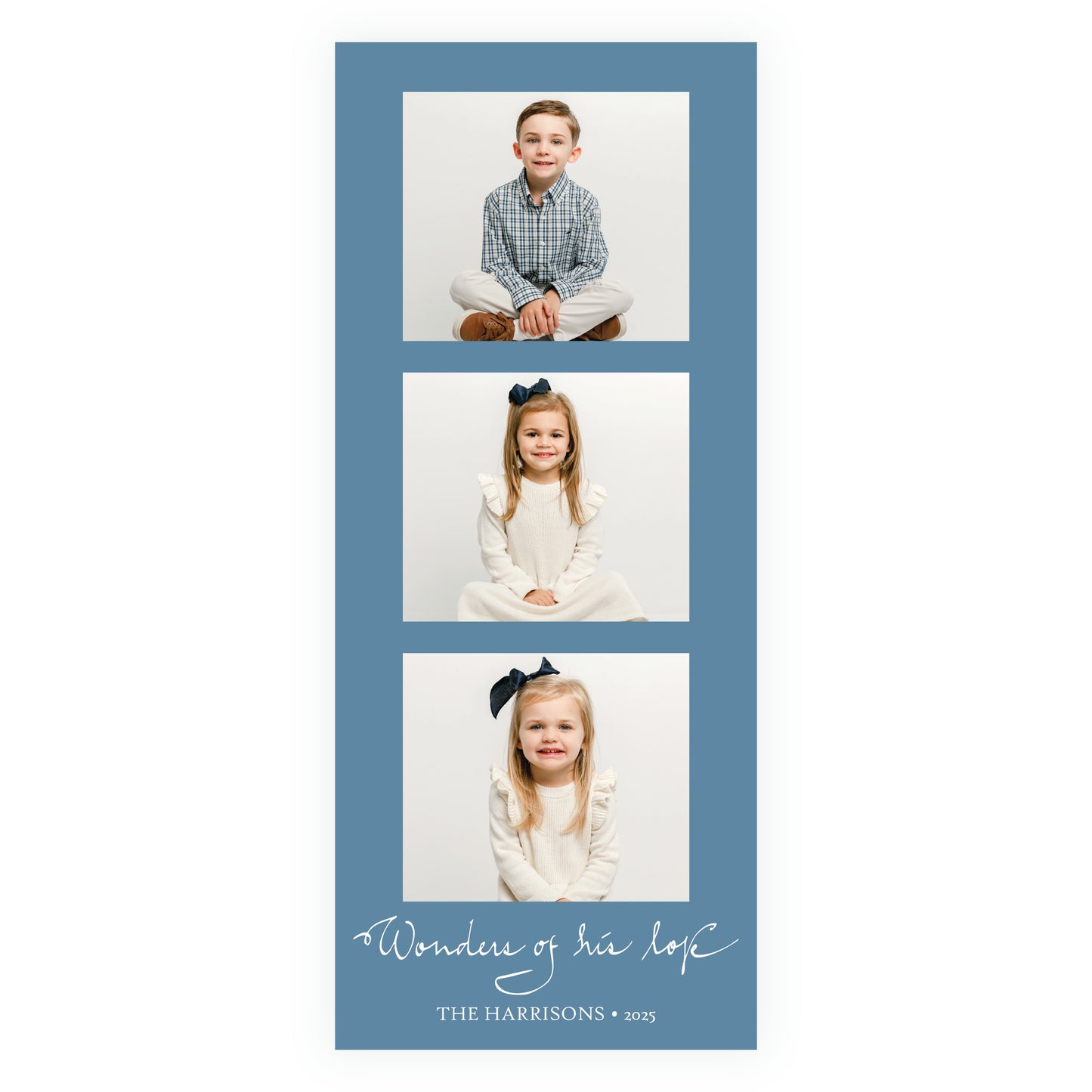 Merry Christmas 3 Photos Holiday Slim (Customizable Colors)