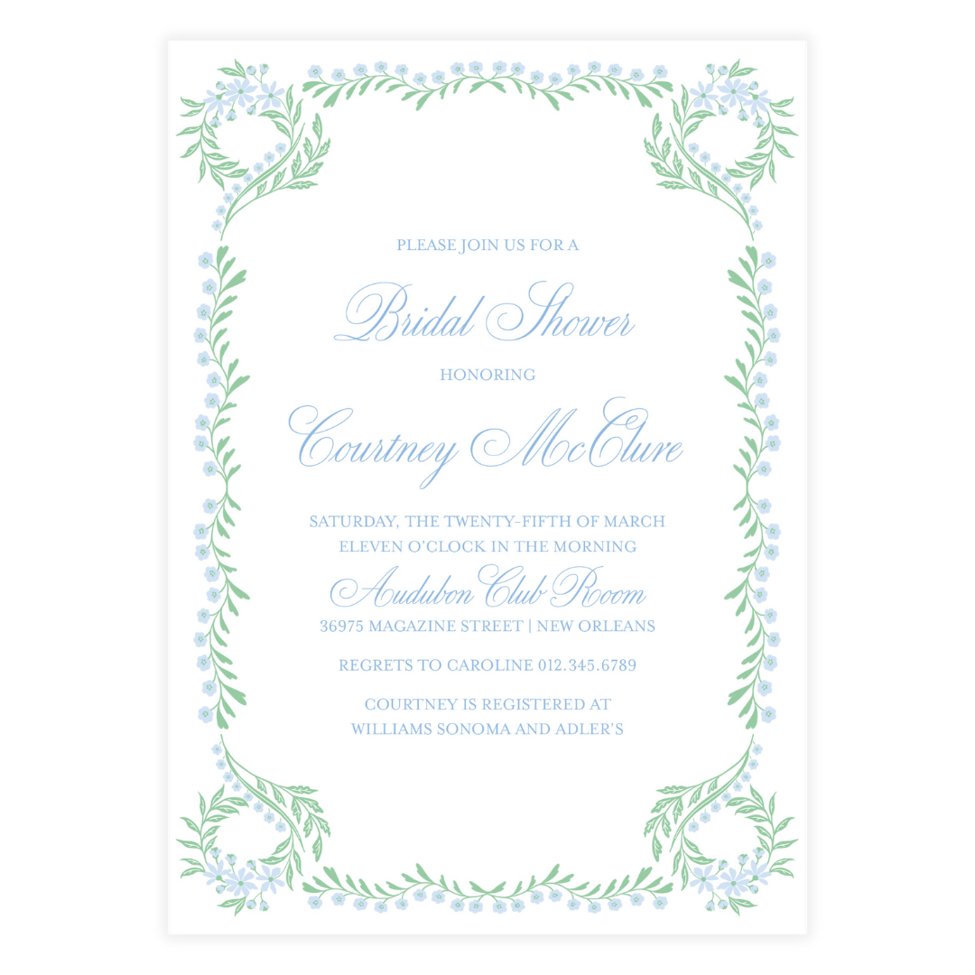 Chinoiserie Blue Block Invitation