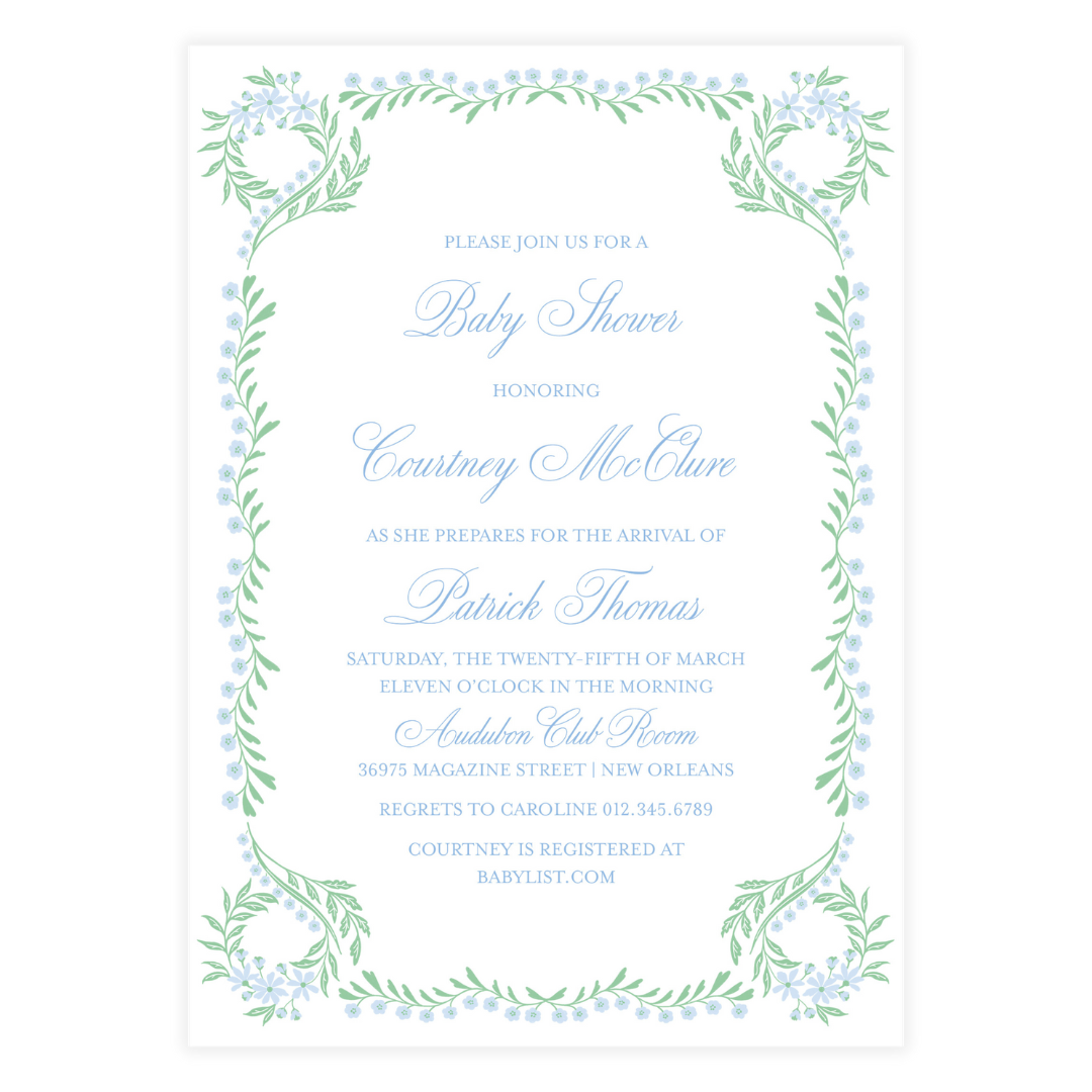 Chinoiserie Blue Block Invitation