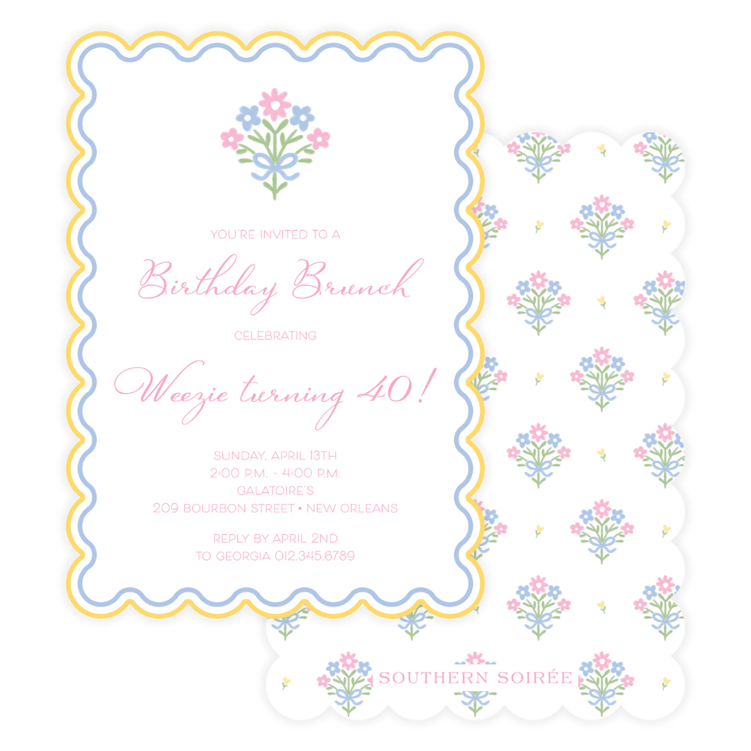 Oh Happy Day Scallop Invitation