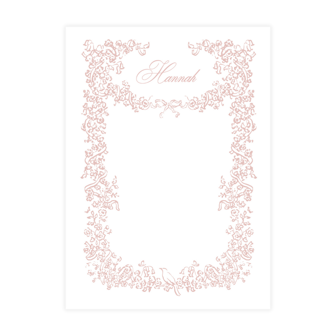 Pink Dainty Florals Frame Notepad