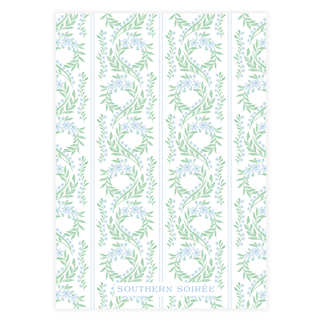 Chinoiserie Blue Block Crest Invitation