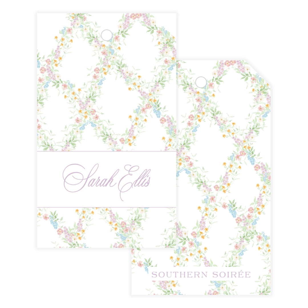 Butterfly Kisses Floral Trellis Gift Tag