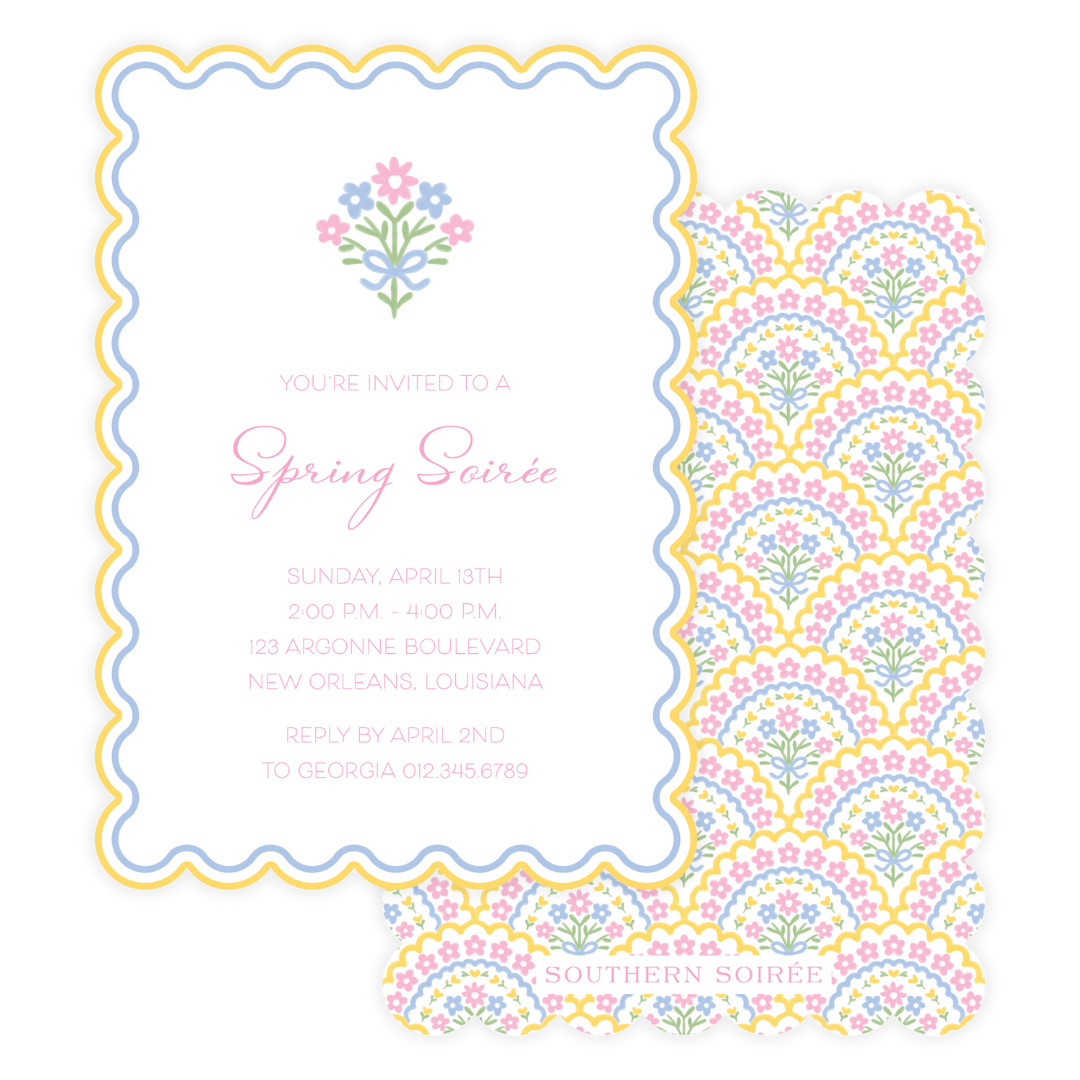 Oh Happy Day Scallop Invitation
