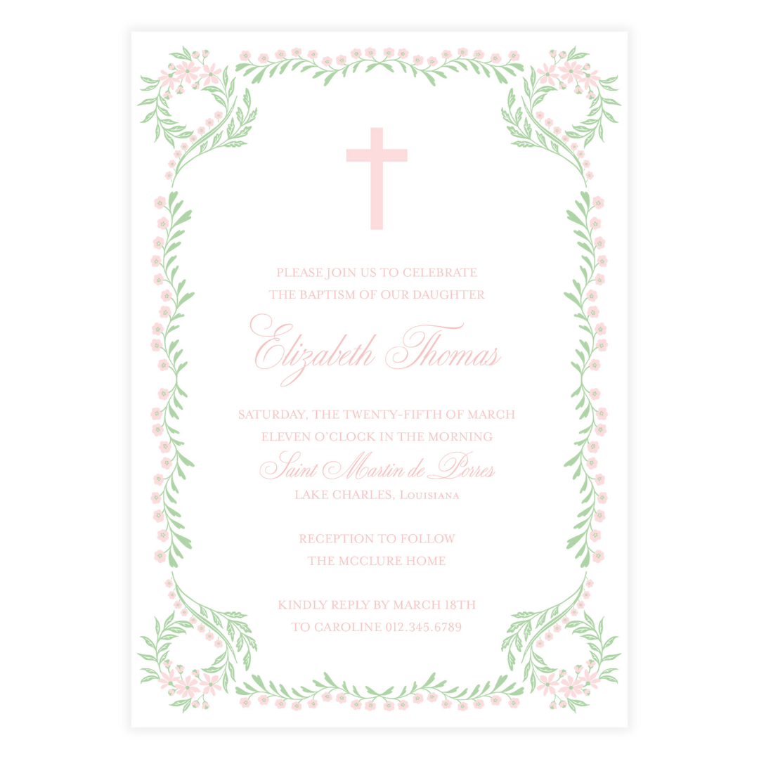 Chinoiserie Pink Block Invitation