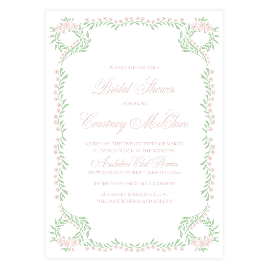 Chinoiserie Pink Block Invitation