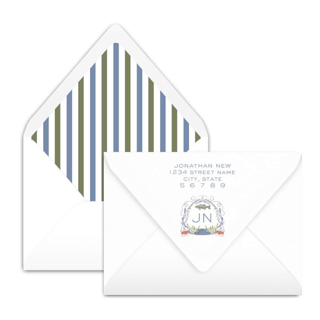 Gone Fishing Crest Notecard