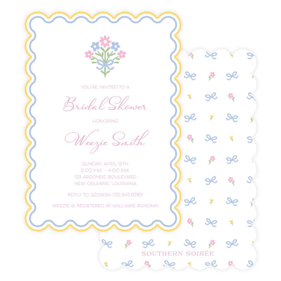 Oh Happy Day Scallop Invitation