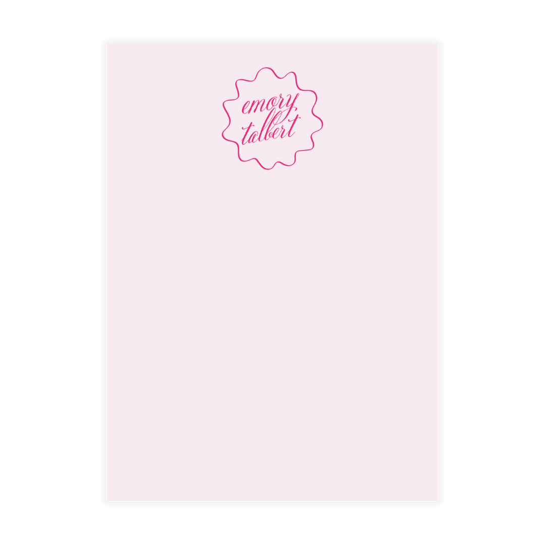 Pink Wavy Crest Notepad