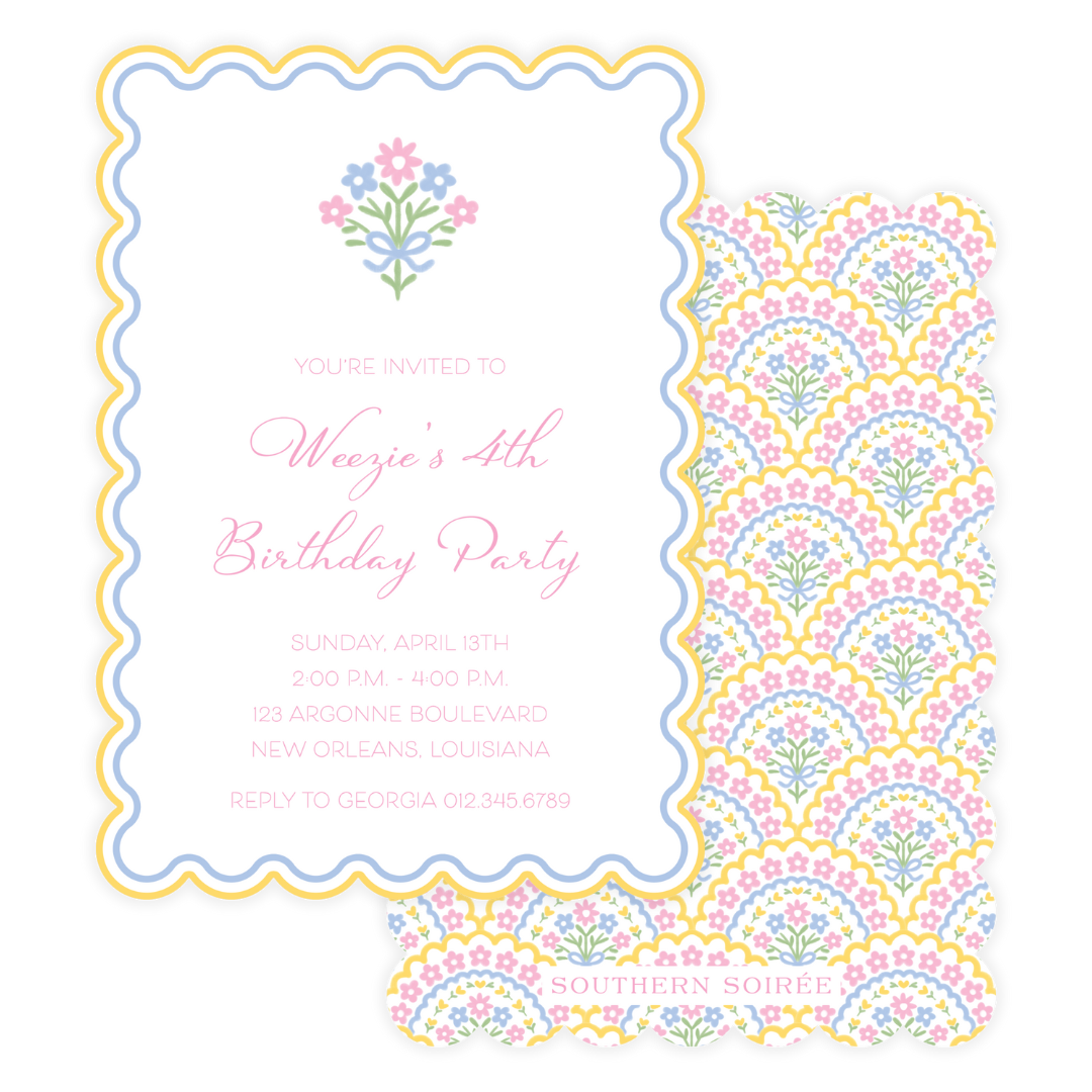 Oh Happy Day Scallop Invitation