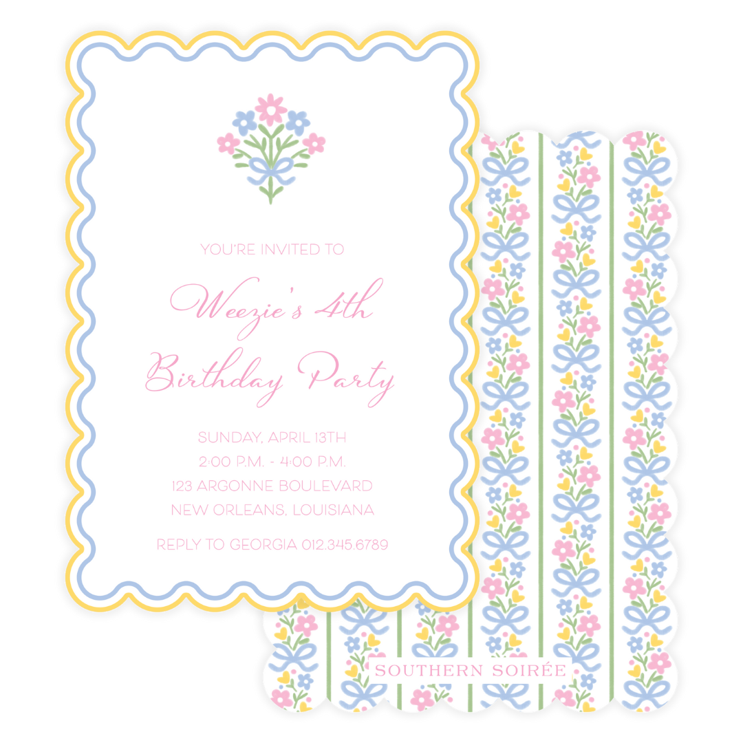 Oh Happy Day Scallop Invitation