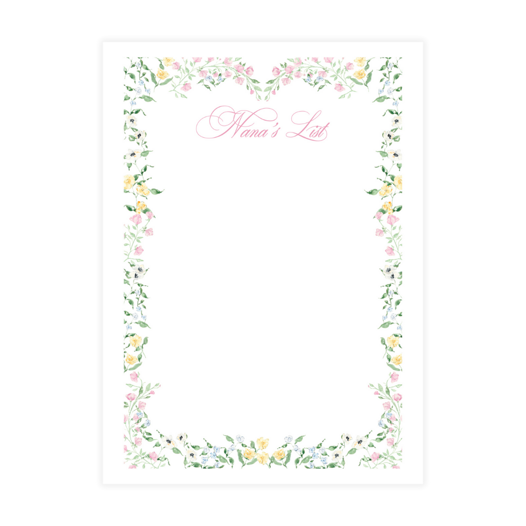 Pink and Yellow Floral Frame Notepad