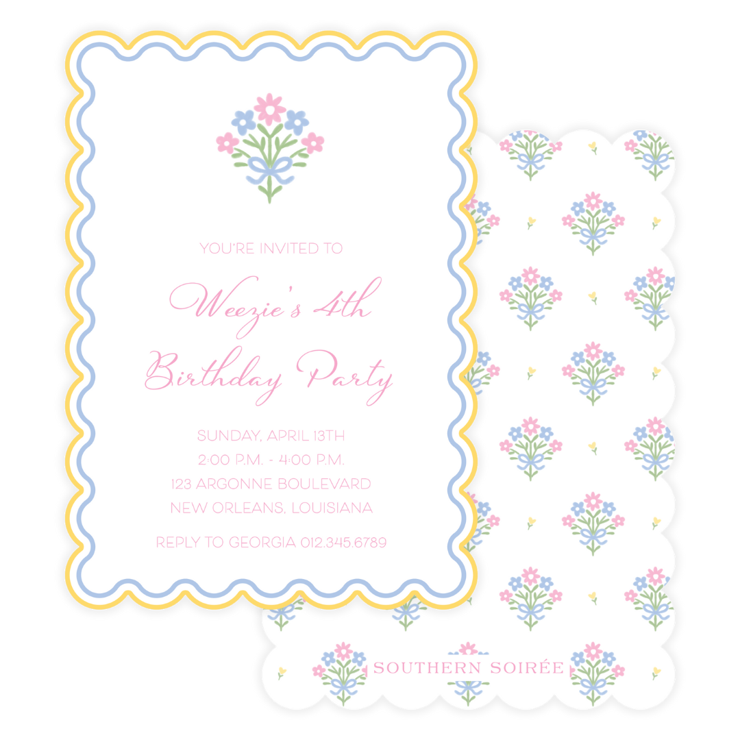 Oh Happy Day Scallop Invitation