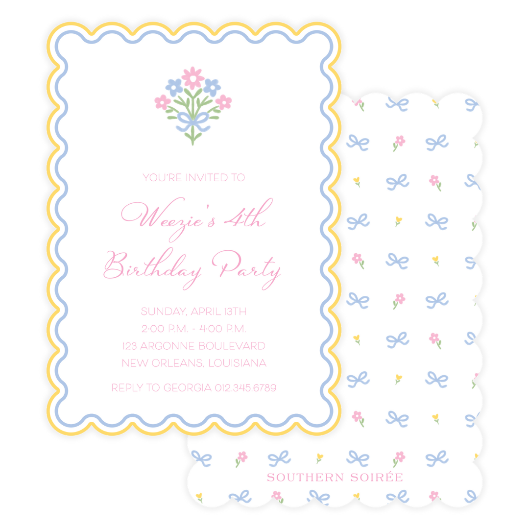 Oh Happy Day Scallop Invitation