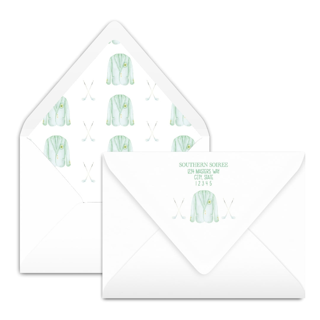 Masters Jacket & Clubs Birthday Invitation
