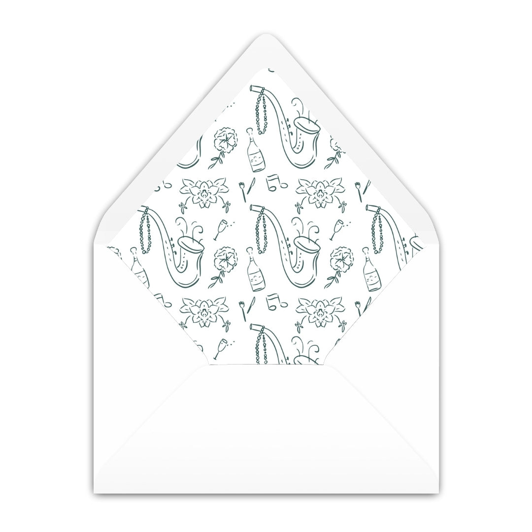 New Orleans Jazz Brunch Invitation Green