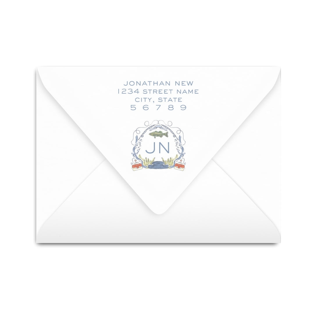 Gone Fishing Crest Notecard