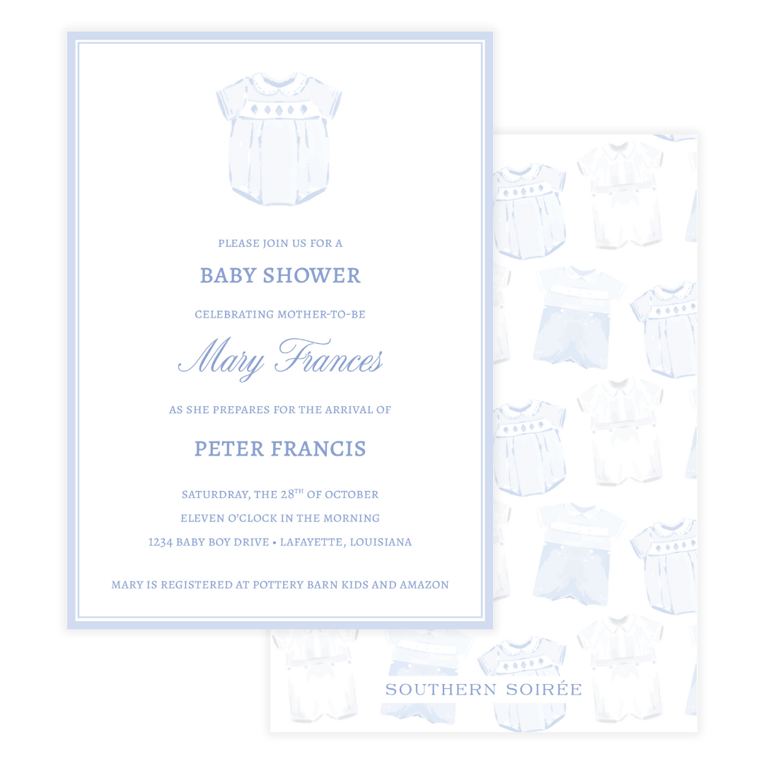 Heirloom Baby Blue Invitation