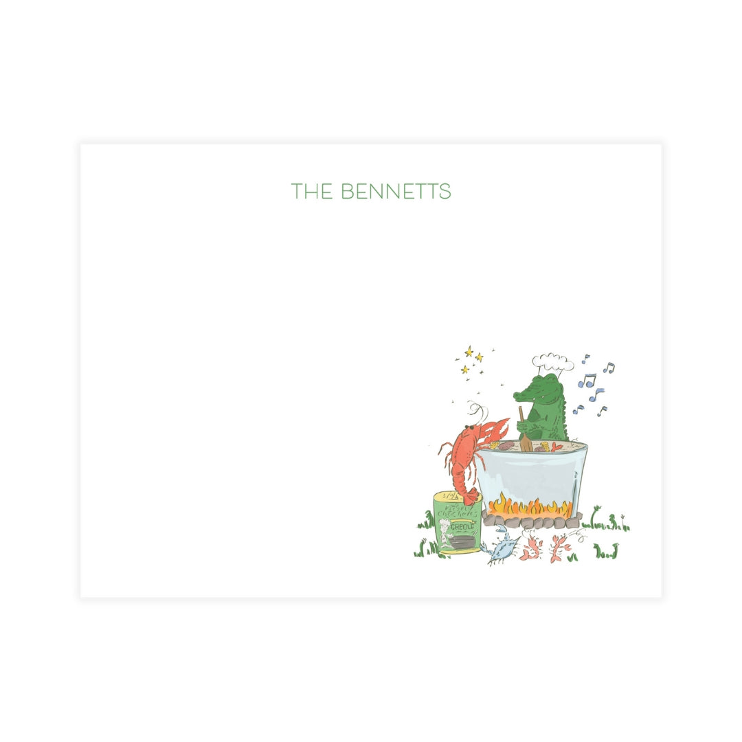 Alligator Crawfish Boil Notecard
