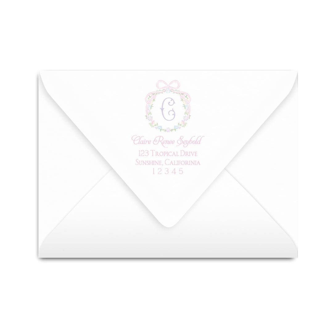Ditsy Pastel Floral Wreath Notecard