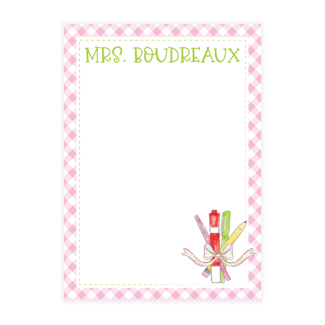 Pastel Teacher Pens Notepad