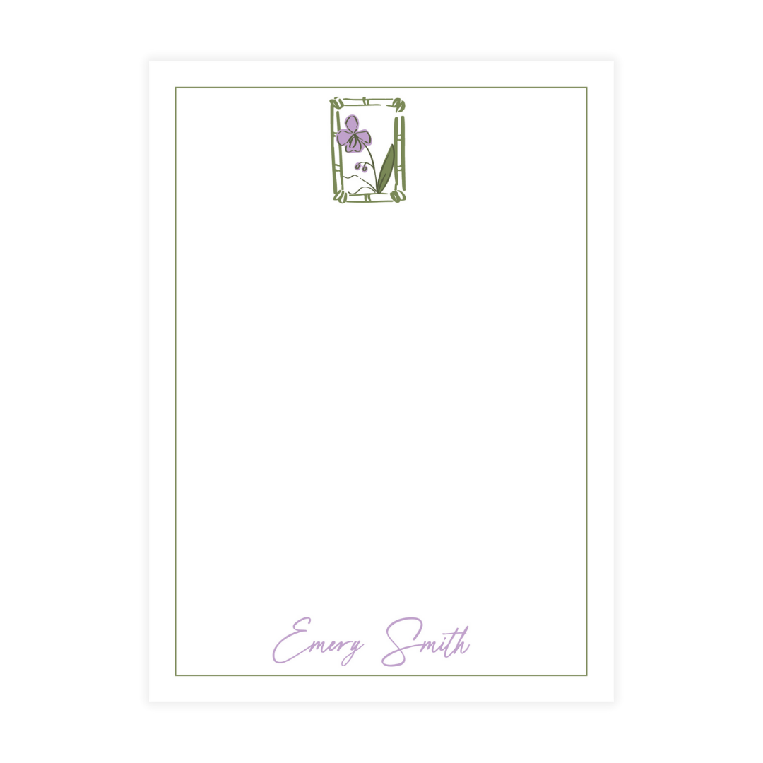 Purple Flower Frame Notepad
