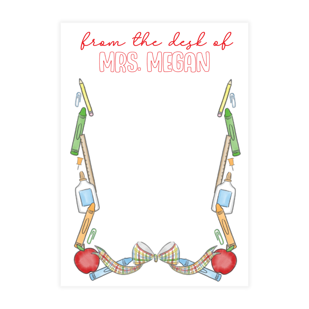 School Supply Frame Notepad