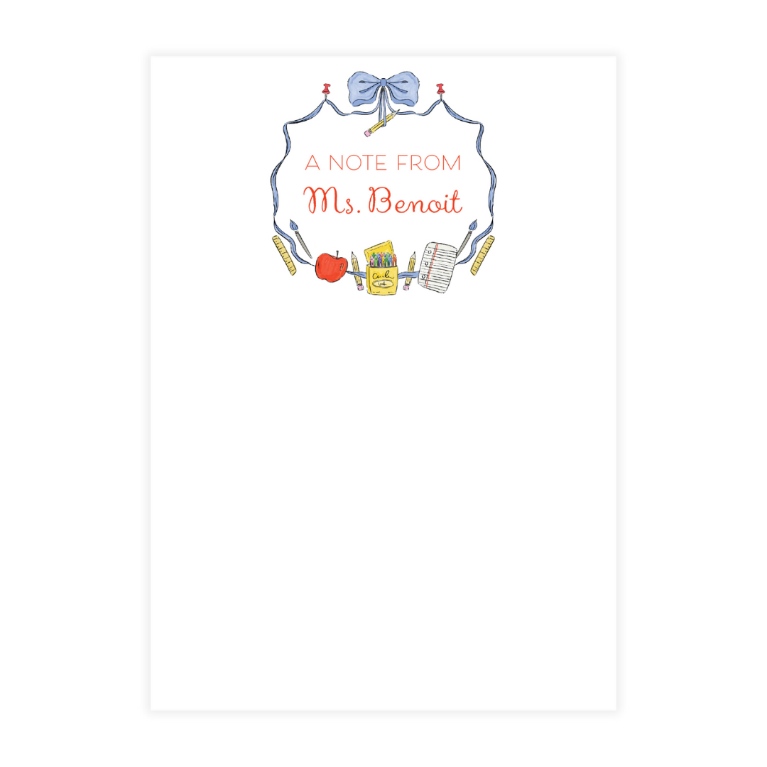 School Supply Crest Notepad
