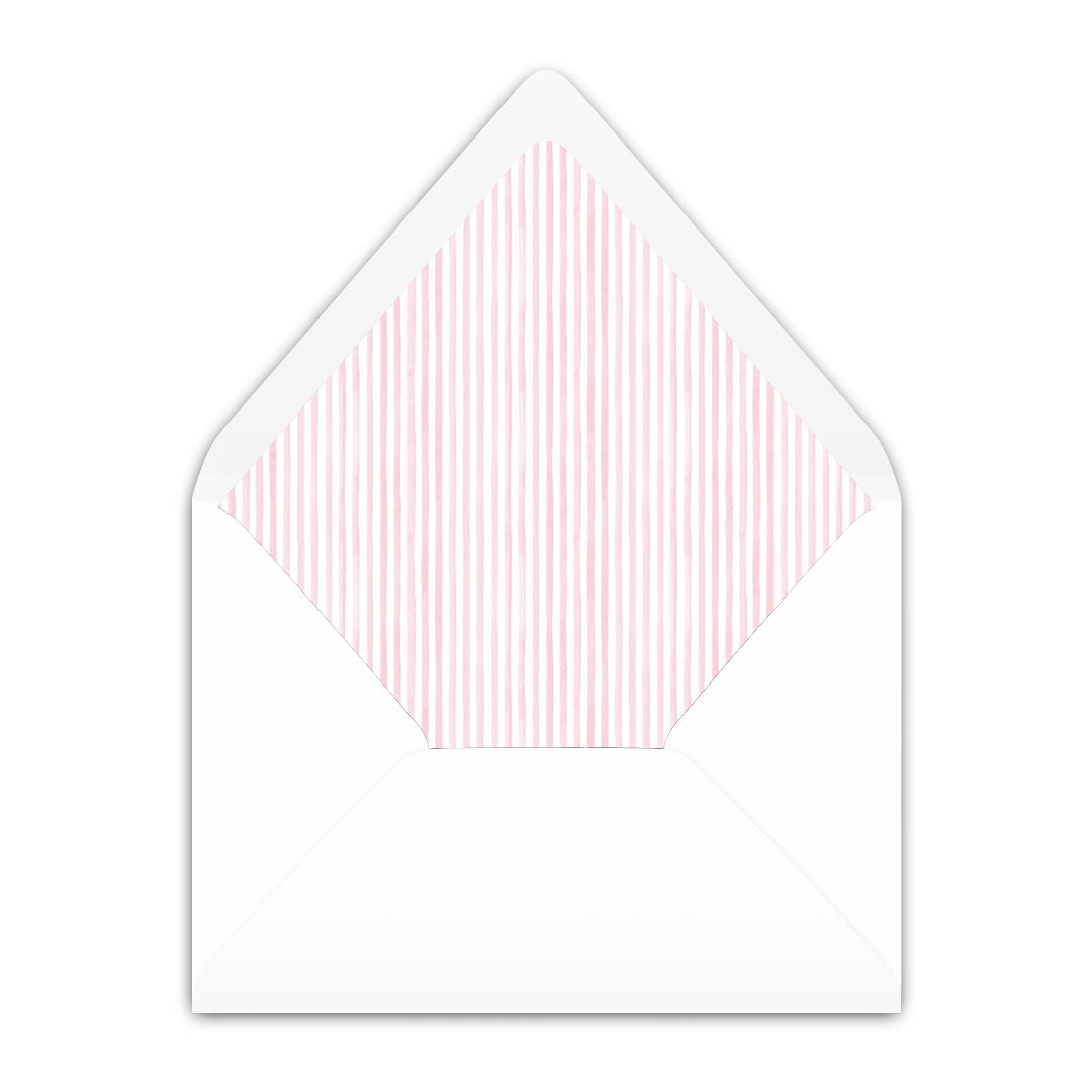 One Little Candle, One Little Cake Pink Striped Invitation
