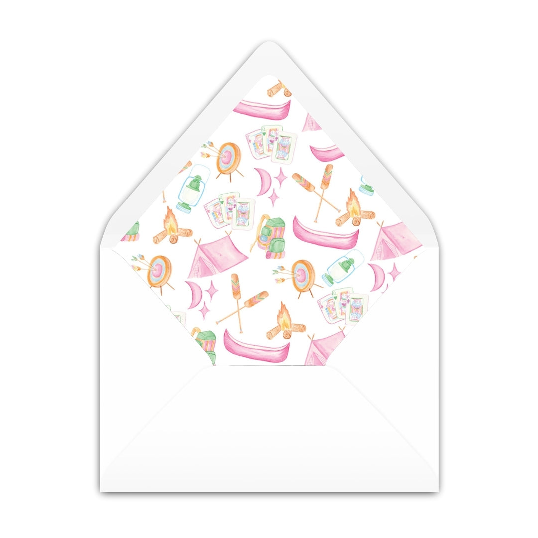 Glamping Girl Wavy Notecard