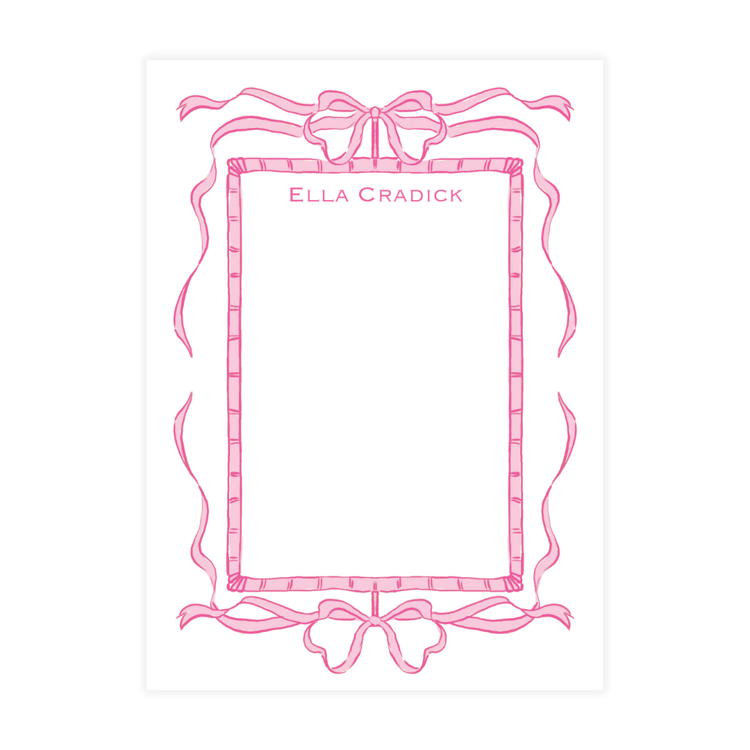 Pink Bows and Ribbons Frame Notepad