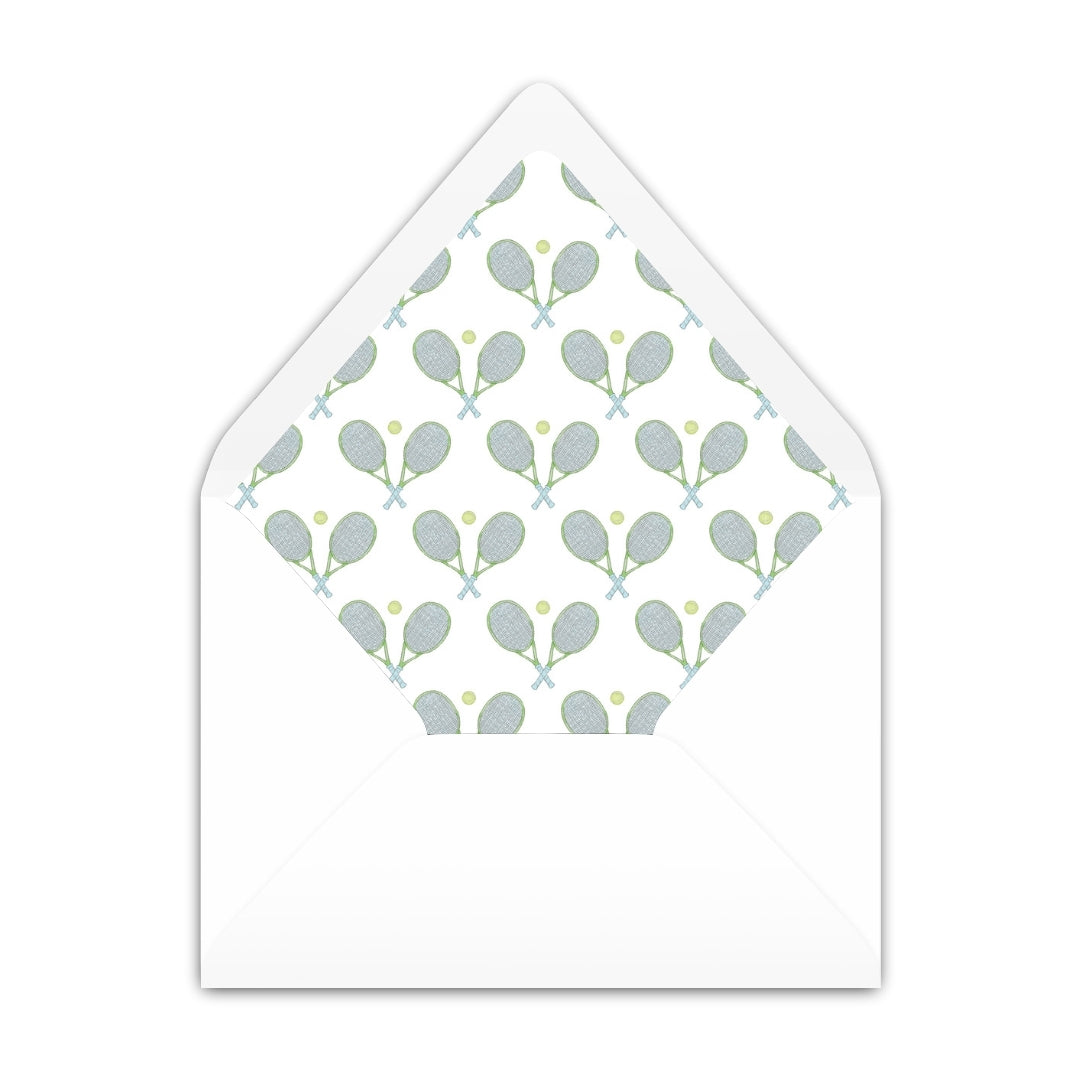 Watercolor Blue & Green Tennis Notecard